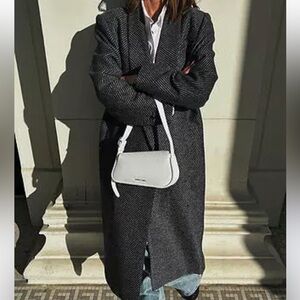 7 For‎ All Mankind Triple Breasted Wool Trench Coat Charcoal 4